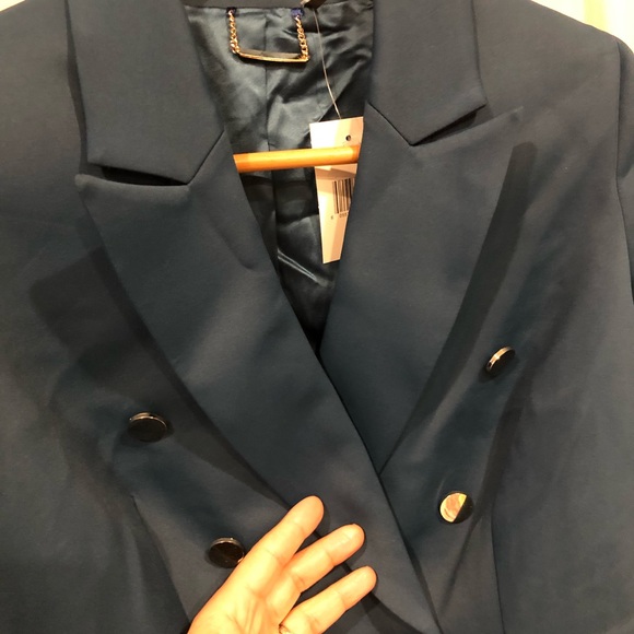 New Women Guess by Marciano Blazer Jacket Blue S M - Picture 2 of 3